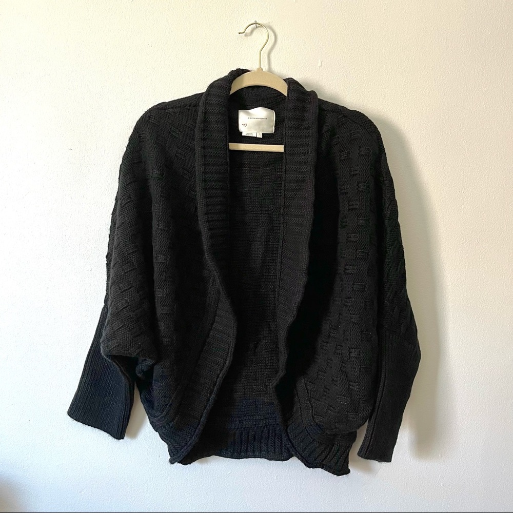 Anthropologie Black Cozy Chunky Cardigan
